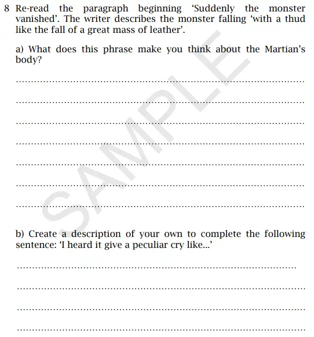 Question 8 - St Paul's Girls' School 11 Plus English Sample Paper 2