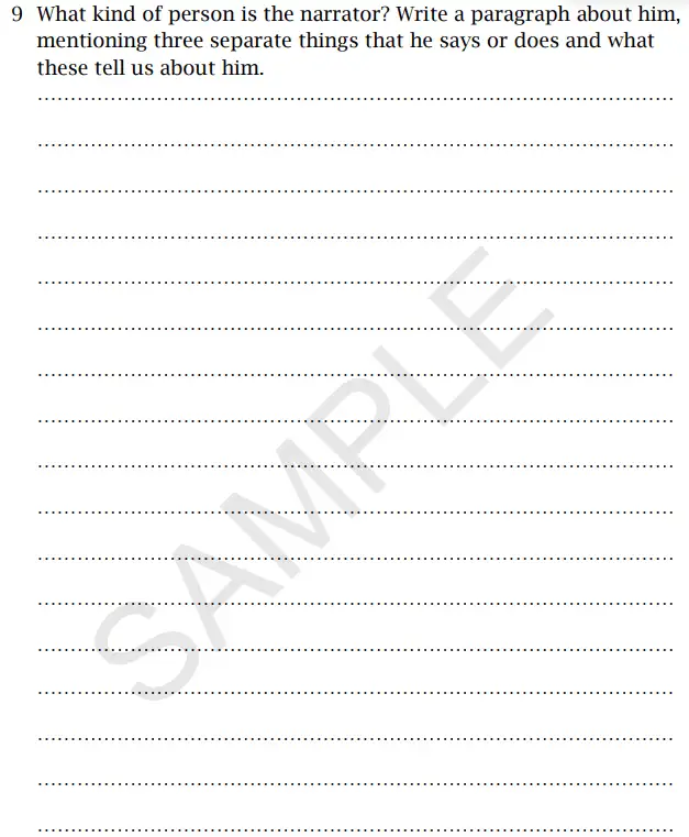 Question 9 - St Paul's Girls' School 11 Plus English Sample Paper 2