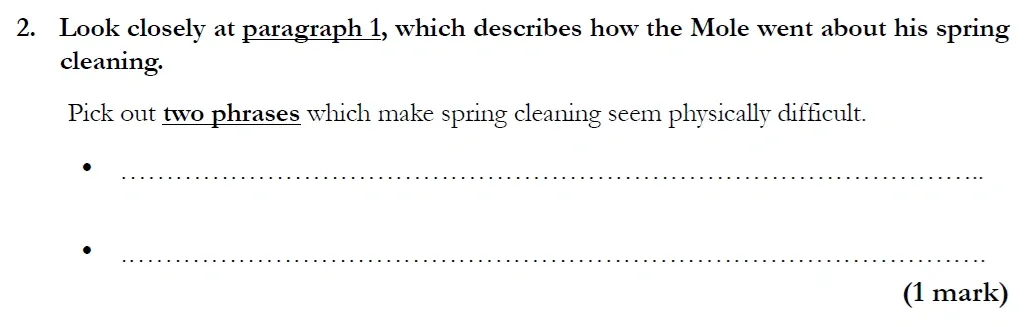 Question 02 - Streatham and Clapham High School – 11+ English Entrance Examination – 2020