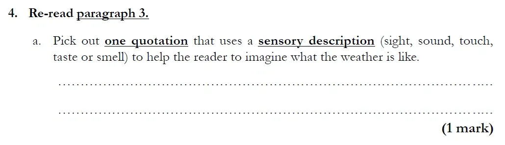 Question 04(a) - Streatham and Clapham High School – 11+ English Entrance Examination – 2020