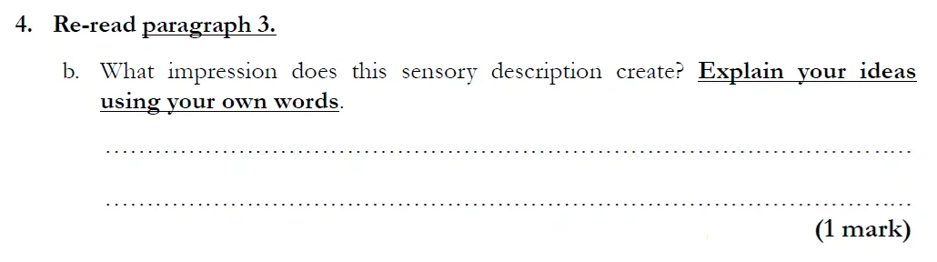 Question 04(b) - Streatham and Clapham High School – 11+ English Entrance Examination – 2020