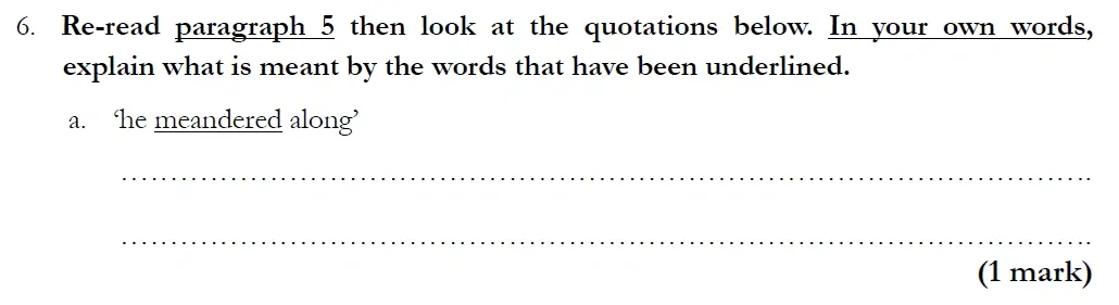 Question 06(a) - Streatham and Clapham High School – 11+ English Entrance Examination – 2020