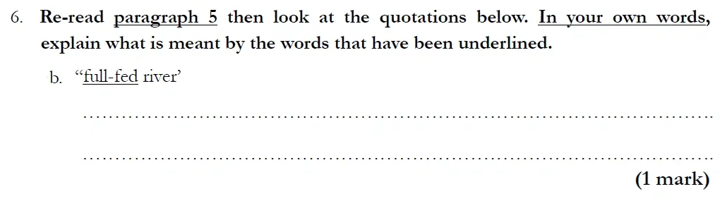 Question 06(b) - Streatham and Clapham High School – 11+ English Entrance Examination – 2020