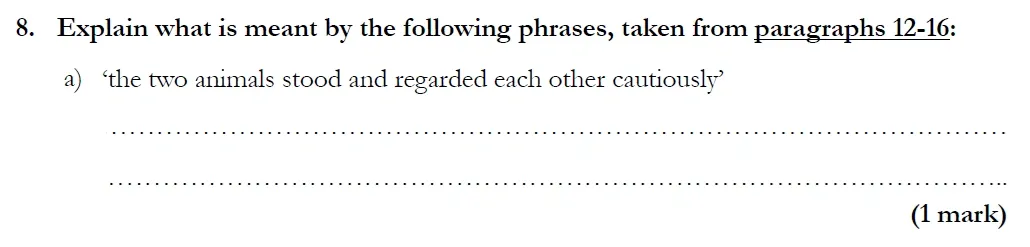 Question 08(a) - Streatham and Clapham High School – 11+ English Entrance Examination – 2020