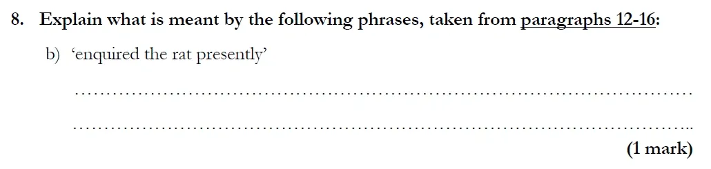 Question 08(b) - Streatham and Clapham High School – 11+ English Entrance Examination – 2020