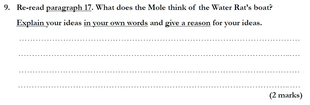 Question 09 - Streatham and Clapham High School – 11+ English Entrance Examination – 2020