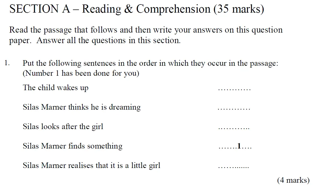 Question 01 - Streatham and Clapham High School - 11 Plus English Specimen Paper - 2019