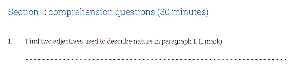Question 01 - Sydenham High School - 11 Plus Sample English Entrance Exam Paper - 2017