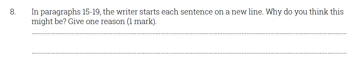 Question 08 - Sydenham High School - 11 Plus Sample English Entrance Exam Paper - 2017