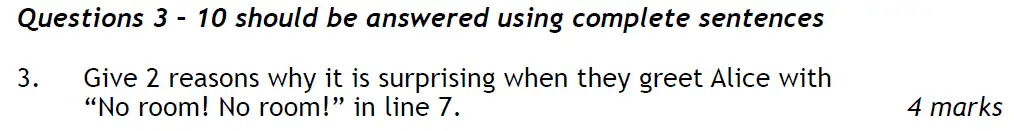 Question 03 - The Haberdashers' Aske's Boys’ School – 11+ English Entrance Examination – 2009