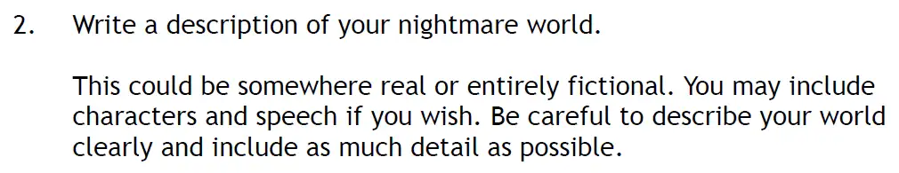 Writing task 02 - The Haberdashers' Aske's Boys’ School – 11+ English Entrance Examination – 2010