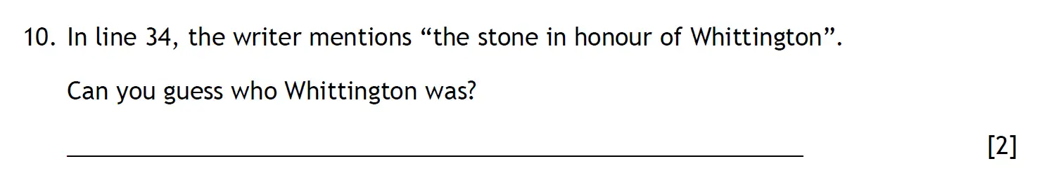 Question 10 - The Haberdashers' Aske's Boys’ School – 11+ English Entrance Examination – 2013