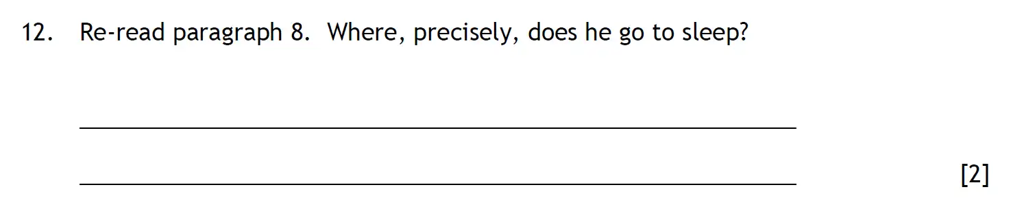 Question 12 - The Haberdashers' Aske's Boys’ School – 11+ English Entrance Examination – 2013