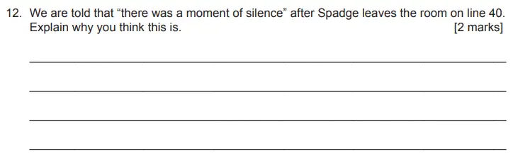 Question 12 - The Manchester Grammar School 11 Plus Entrance Exam English Paper 2019