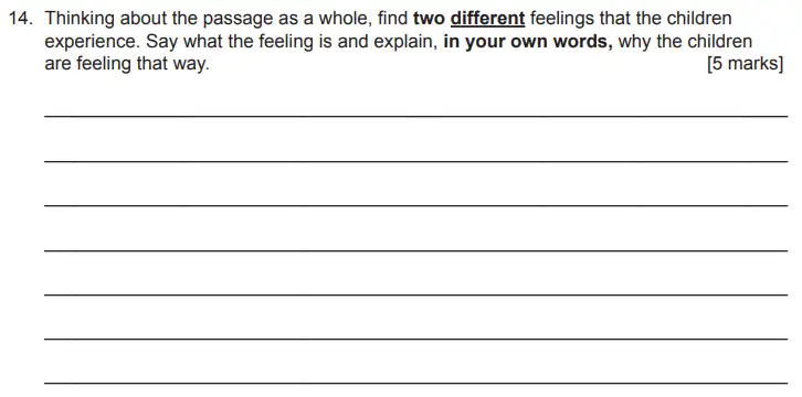 Question 14 - The Manchester Grammar School 11 Plus Entrance Exam English Paper 2019