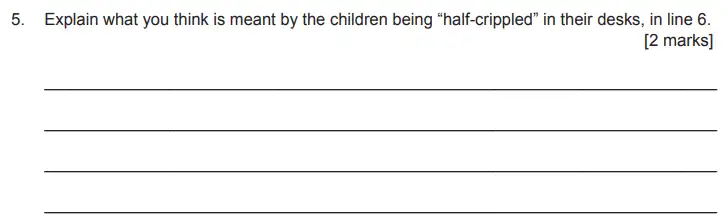 Question 05 - The Manchester Grammar School 11 Plus Entrance Exam English Paper 2019