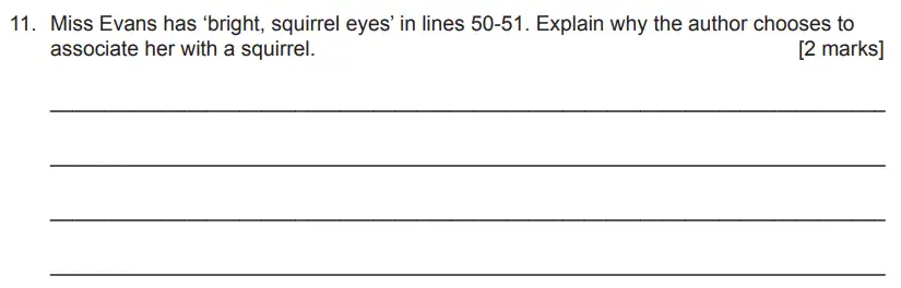 Question 11 - The Manchester Grammar School 11 Plus English Paper Section B - 2018