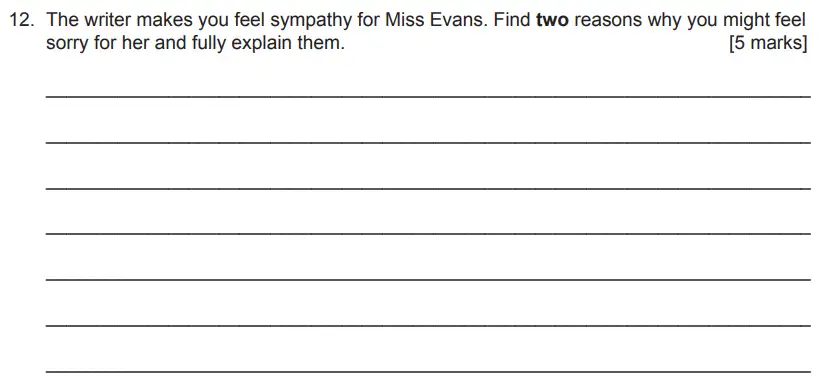 Question 12 - The Manchester Grammar School 11 Plus English Paper Section B - 2018