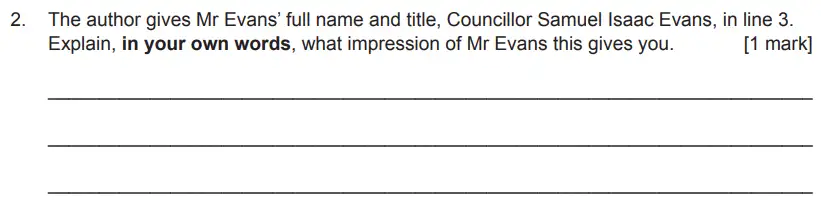 Question 02 - The Manchester Grammar School 11 Plus English Paper Section B - 2018