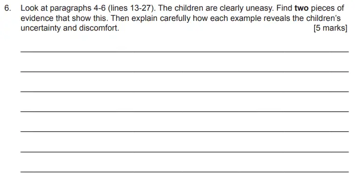Question 06 - The Manchester Grammar School 11 Plus English Paper Section B - 2018