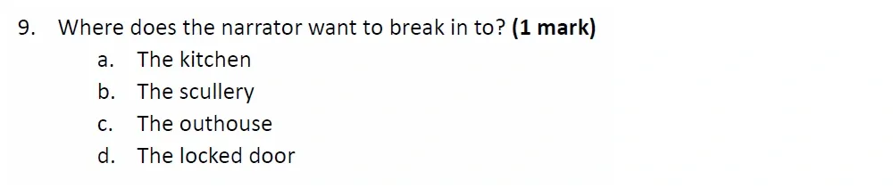 Question 09 - Withington Girls School – 11+ English Entrance Examination – 2023