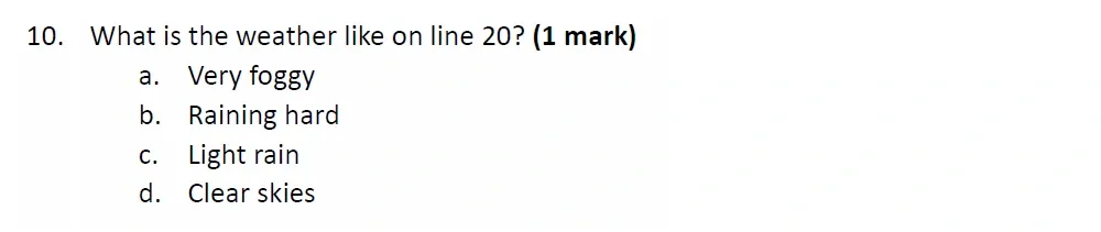 Question 10 - Withington Girls School – 11+ English Entrance Examination – 2023