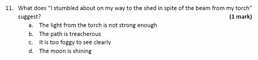 Question 11 - Withington Girls School – 11+ English Entrance Examination – 2023