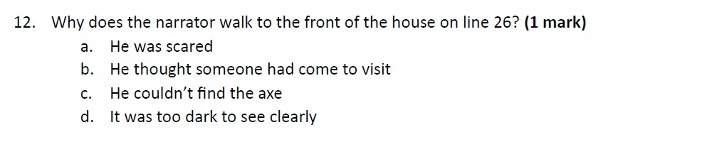 Question 12 - Withington Girls School – 11+ English Entrance Examination – 2023