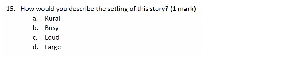 Question 15 - Withington Girls School – 11+ English Entrance Examination – 2023