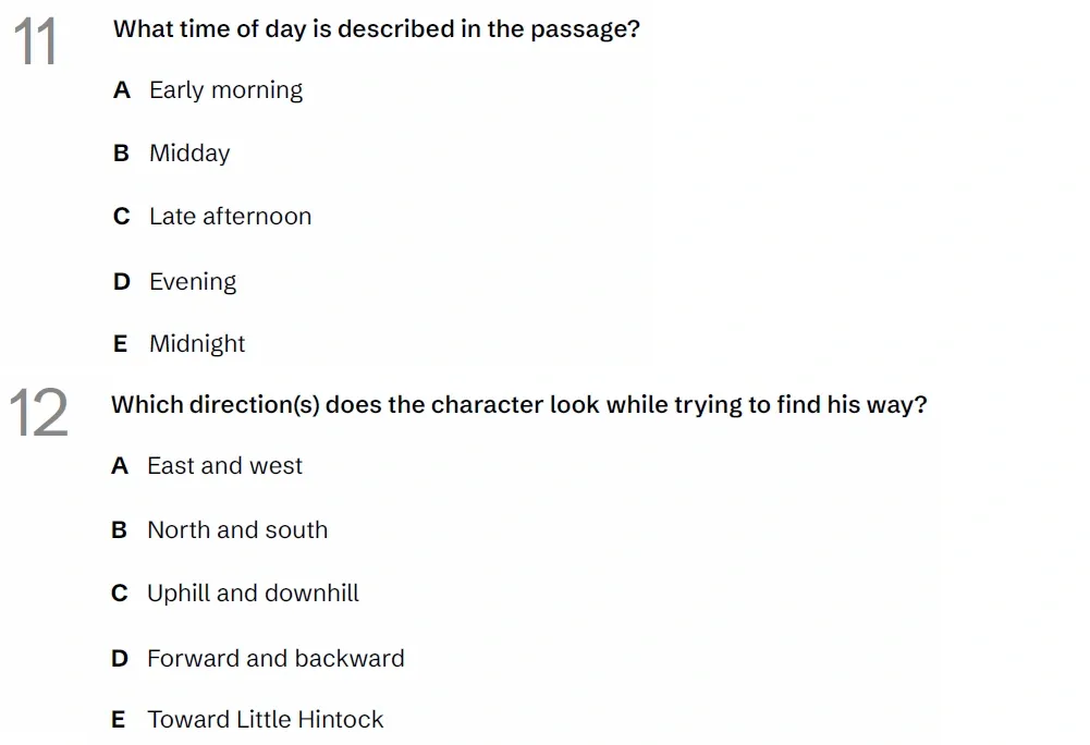 Question English(11 & 12) - BUCKS 11 Plus Exam Practice Papers 2026 - Pack 1 - Paper 1 - English & VR