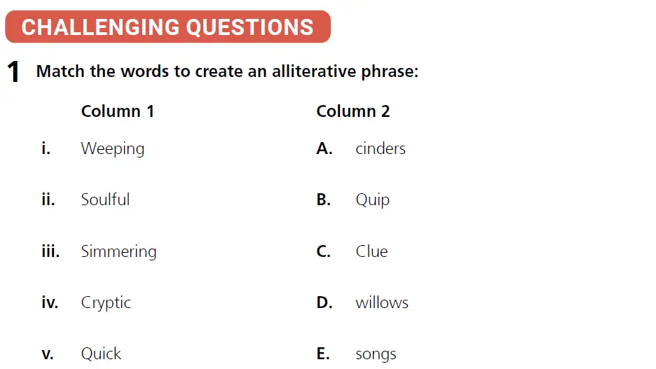 Question 16 - 11+ Literary Devices - Alliteration - Paper 1