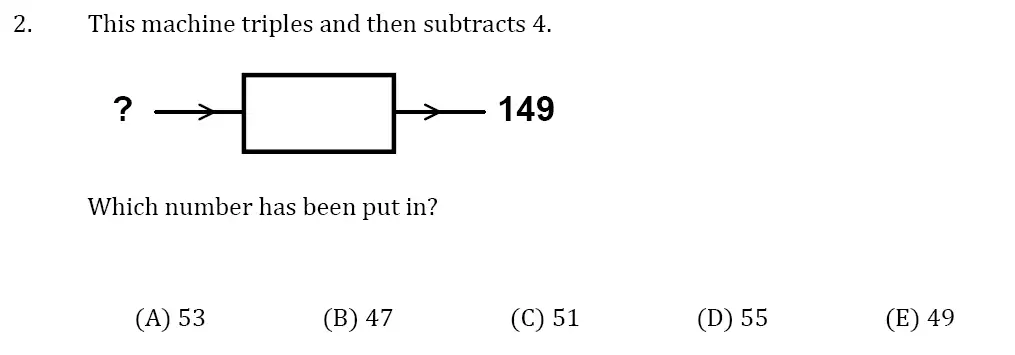 Question 02 - 11 Plus GL Maths Pack 1 Test Paper 1