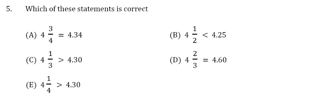 Question 05 - 11 Plus GL Maths Pack 1 Test Paper 1