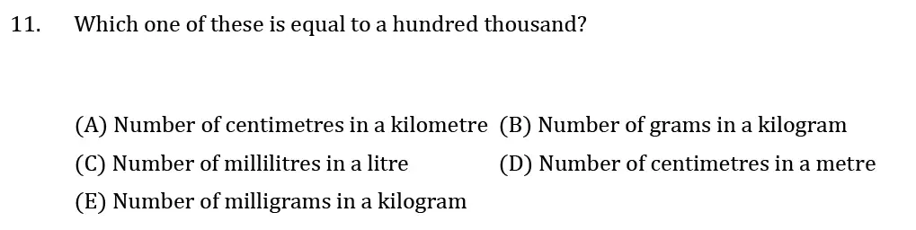 Question 11 - 11 Plus GL Maths Pack 1 Test Paper 1