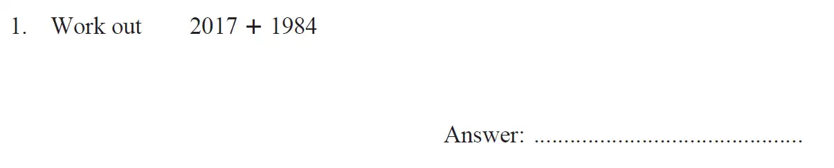 Question 1 - The North London Independent Girls' Schools' Consortium Group 1 Maths 2017