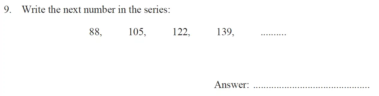 Question 9 - The North London Independent Girls' Schools' Consortium Group 1 Maths 2017