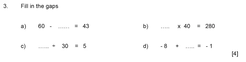 Question 3(a,b,c,d) - Aldenham School – 11+ Maths Sample Paper 2022