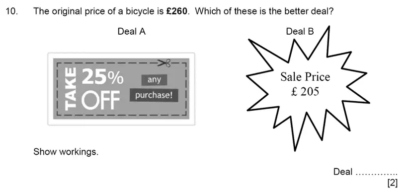 Question 10 - Aldenham School – 11+ Maths Sample Paper 2022
