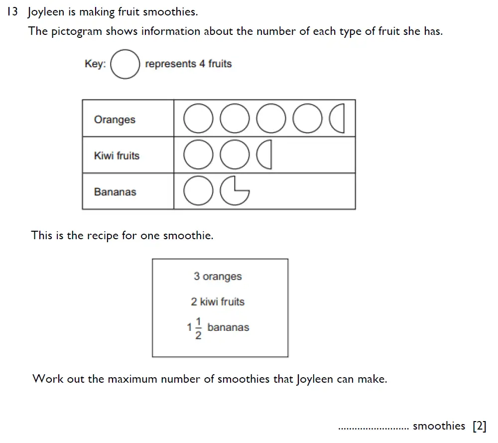 Question 13 - Aldenham School – 11+ Maths Sample Paper 2024