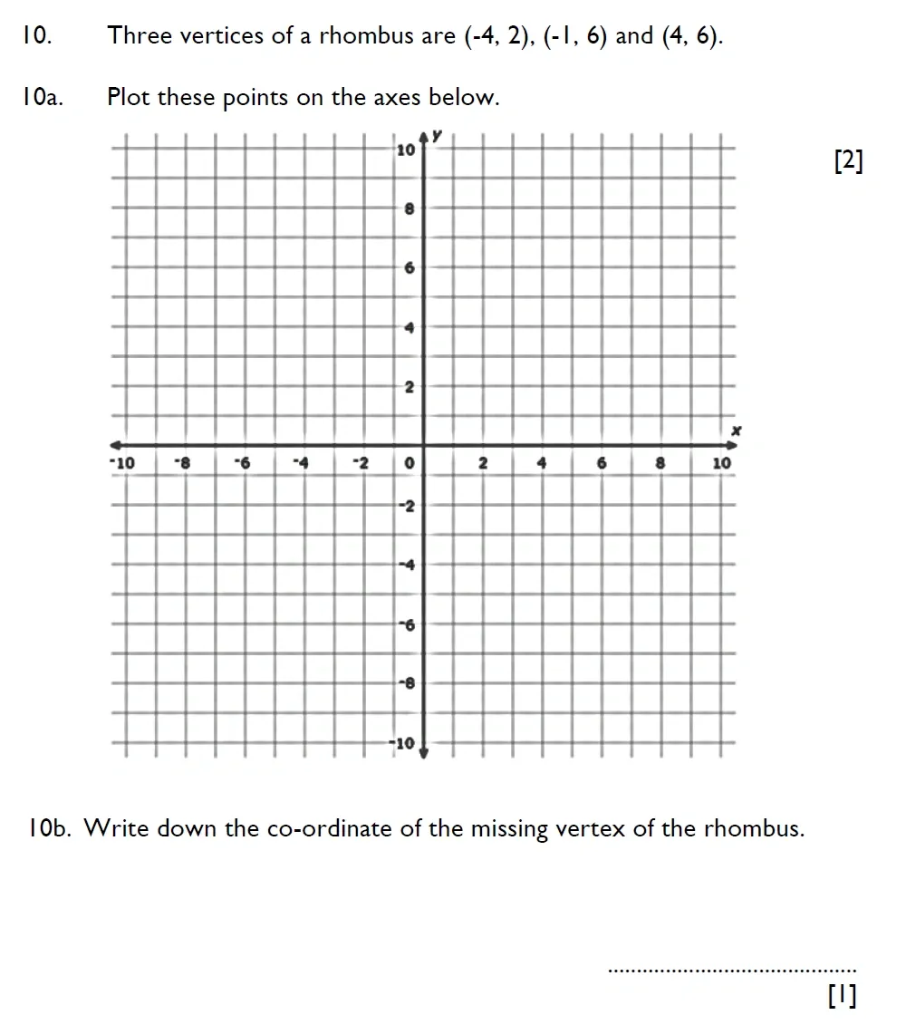 Question 10(a, b) - Aldenham School - 11 Plus Maths Sample Paper - 2025
