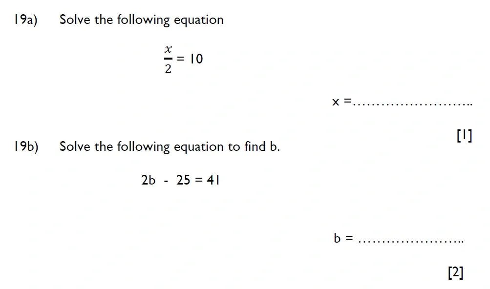 Question 19(a, b) - Aldenham School - 11 Plus Maths Sample Paper - 2026