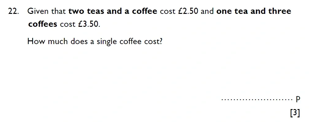 Question 22 - Aldenham School - 11 Plus Maths Sample Paper - 2025