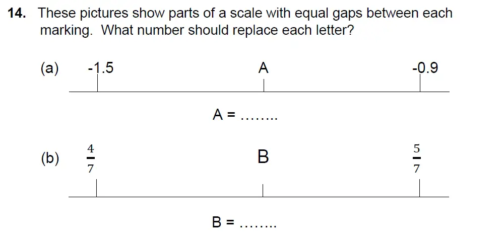 Question 14(a,b) - Alleyn's - 11 Plus Maths Sample Examination Paper 2 - 2025