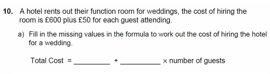 Question 10(a) - Alleyn's - 11 Plus Maths Sample Examination Paper 2 - 2026