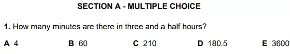 Question 1 - Alleyn’s School – 11+ Mathematics (Paper 1) - 2024