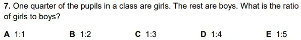 Question 7 - Alleyn’s School – 11+ Mathematics (Paper 1) - 2024