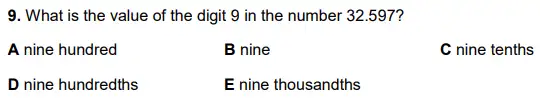 Question 9 - Alleyn’s School – 11+ Mathematics (Paper 1) - 2024