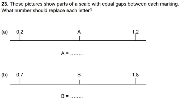 Question 23(a,b) - Alleyn’s School – 11 Plus Sample Mathematics Paper 1 - 2024