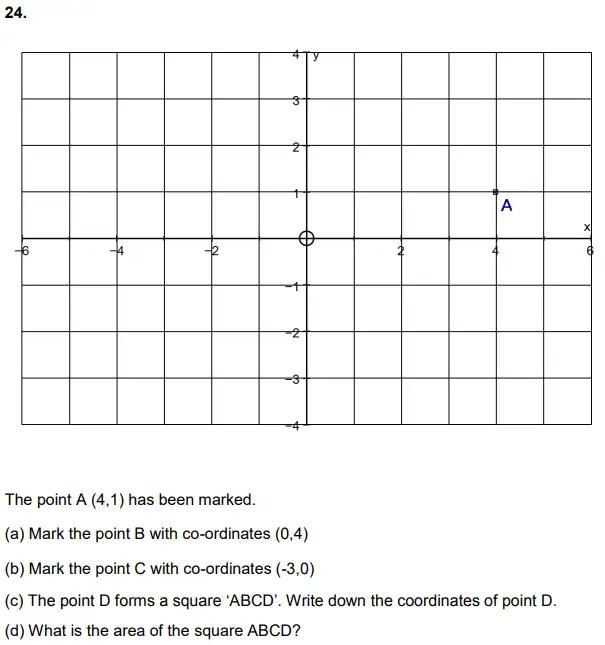 Question 24(a,b,c,d) - Alleyn’s School – 11+ Mathematics (Paper 1) - 2024