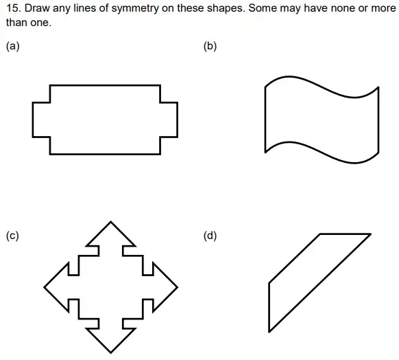 Question 15(a,b,c,d) - Alleyn’s School – 11+ Mathematics (Paper 2) - 2024